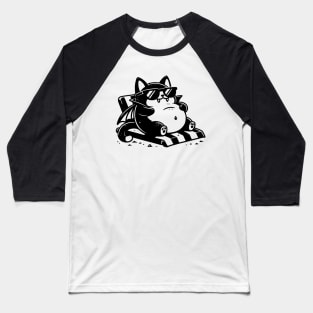 Cute Vampire Cat Sunbathing Baseball T-Shirt